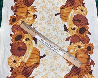 MODA 100% cotton toweling fabric Fall Harvest Thanksgiving 920 314 - 16 in x 36 in - pre hemmed on 2 edges by MODA! Very Beautiful!