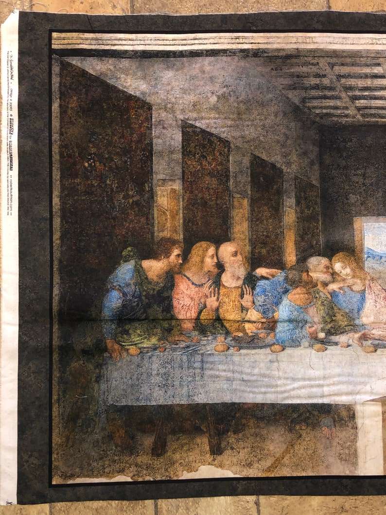 Robert Kaufman Lords Last Supper 100 Cotton Fabric Panel 24 X Etsy