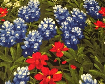 MODA Wildflower Texas Paintbrush and Bluebonnets 100% cotton fabric by the yard - item 32362 11 - smoke free - pet free