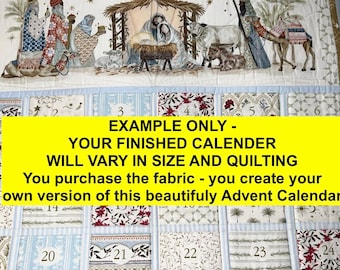 MODA 2026 Christmas Silent Night Advent Calendar 100% cotton fabric panel 24x44 - Christian theme fabric panel - not premade - 40058 11