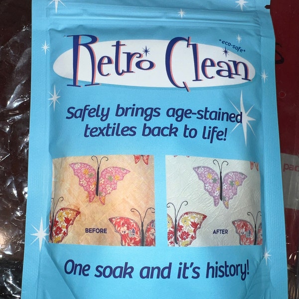 Retro Clean 4 oz package - safely clean your antique or fragile quilts - only use 3 to 4 tablespoons per gallon of water - new packaging