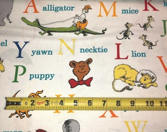 RK Dr Seuss ABC adventure 100% cotton fabric by the yard - not a book but fabric - ADE-14692-267 - smoke free - pet free - not pre made