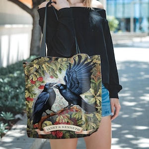 Vintage Bird Art Tote Bag, Handmade Nature-Inspired Shopping Bag, Large Eco Tote, Reusable Grocery Bag, Unique Gift for Wome