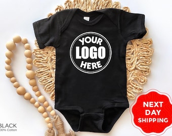 Custom Logo Baby Bodysuit, Personalized Cotton Onesie, Baby Shower Gift