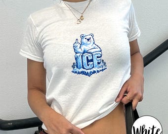 Anti ICE Baby Tee, F*ck Ice Baby Tee, Pro-Immigrant Slogan Shirt, Abolish Ice Crop Tee, Anti Trump Tshirt
