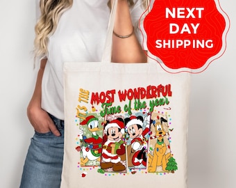 Disney Christmas Tote Bag, Mickey and Friends Holiday Gift