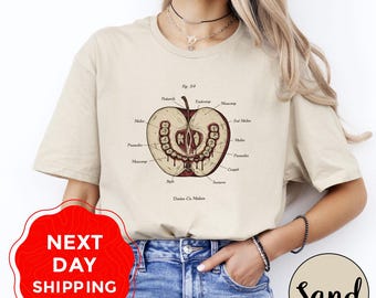 Camiseta Bone Apple Teeth, Camiseta de anatomía de terror, Camiseta de fan de The Magnus Archives, Camiseta Dentes Os Malum, Camiseta unisex espeluznante