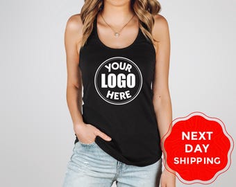 Custom Logo Racerback Tank Top, Personalized Text, Photo