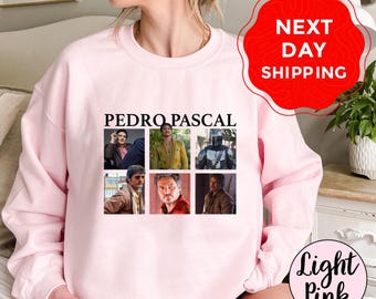 Retro Pedro Pascal Collage Sweatshirt, Sand-Colored Fan Gift