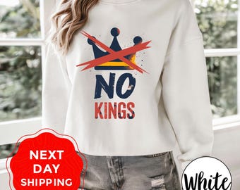 No Kings Feministisk Tröja, Anti Auktoritär Grafik, Unisex Tröja