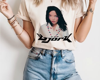 Bjork Shirt, Comfort Colors, Vintage Unisex Bjork Logo Tee, Vintage 90s Bjork Rare T Shirt Fossora Electronic Music, Music Lover Shirt