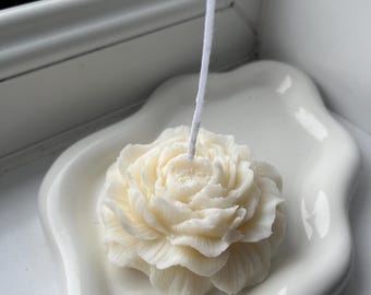 Vela artesanal em formato de rosa | Decoração floral realista, iluminação ambiente
