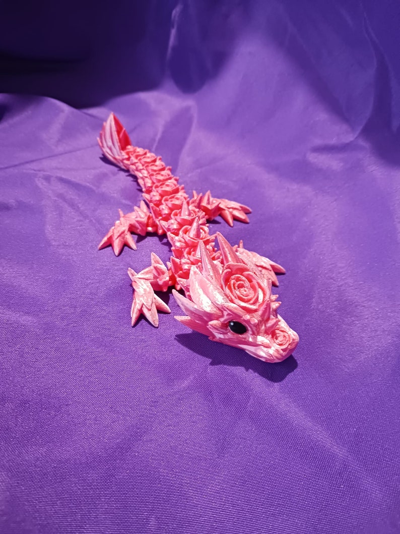 Rose Dragon, Nature Dragon, Flower Dragon, Articulating, Fidget Toy, 3d