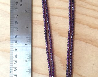 Violet glass beads with Vintage Silver clasp