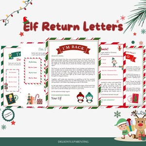 Elf Return Letters |Elf Arrival Letter|Elf Welcome Letter|Elf on the Shelf|Elf Letter|Elf Printable|Christmas Letter|Christmas Elf|Christmas