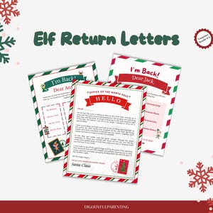 Elf Return Letters |Elf Arrival Letter|Elf Welcome Letter|Elf on the Shelf|Elf Letter|Elf Printable|Christmas Letter|Christmas Elf|Christmas