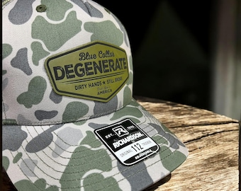 Blue Collar Degenerate Hat: Made in USA, American Pride Cap