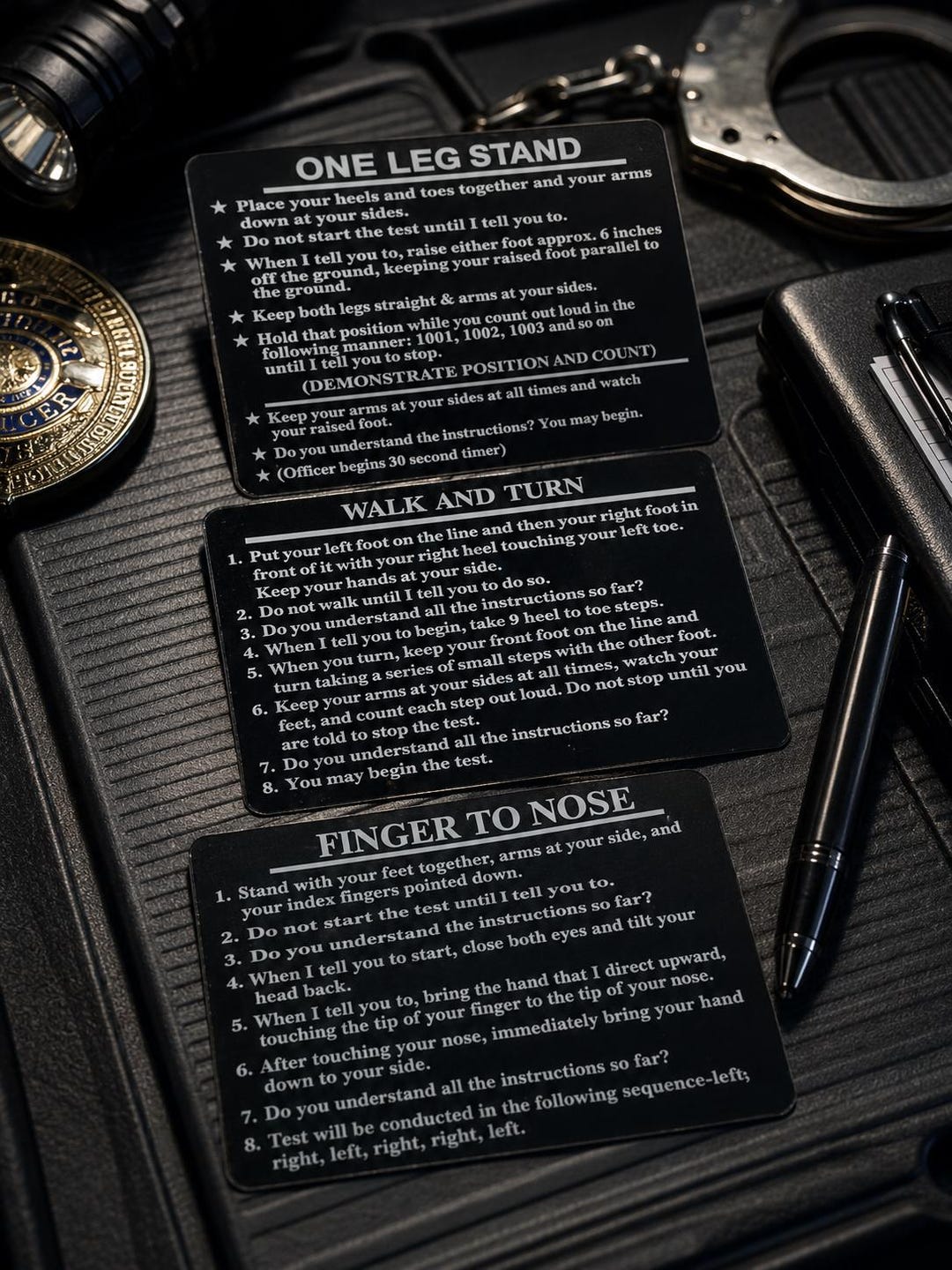 SFST Metal Reference Cards for Law Enforcement | Standardized