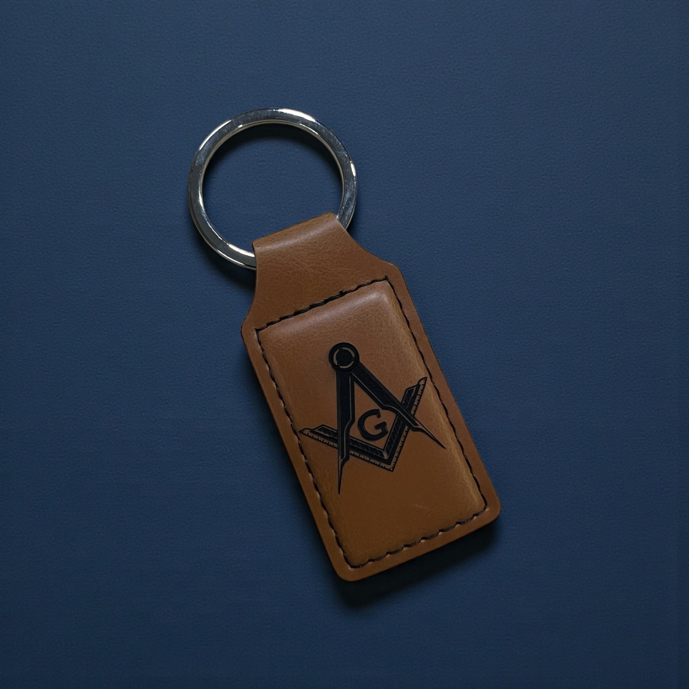 Ashton And Finch Portachiavi Massonico In Legno – Simbolo Squadra E Compasso Inciso, Regalo Per Massoni - 3