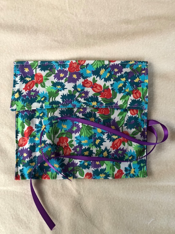 Crochet Hook Case,organizer-purple Wildflowers 