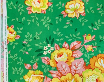 Heather Bailey - Pop Garden - Rose Bouquet in Green - #HB01 - RARE, OOP - 100% cotton - 16 inches