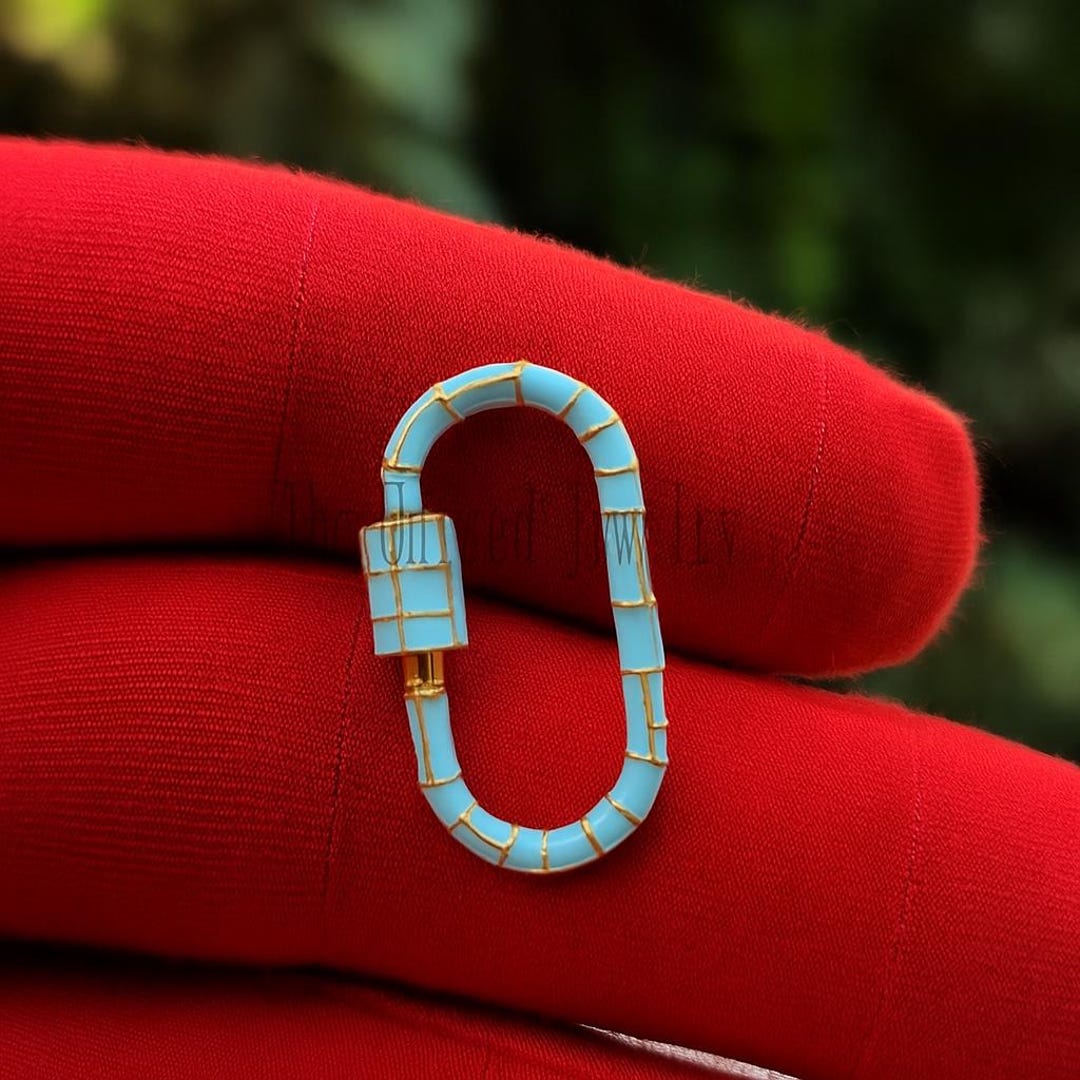 Turquoise Color Enamel Shape 925 Sterling Silver Gold Plated