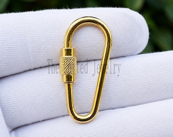 Carabiner Clasp Lock Jewelry Findings 925 Sterling Silver