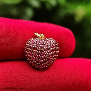 925 Sterling Silver Handmade Ruby Heart Charm Pendant