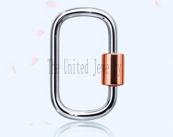 Two Tone Plating Handmade Carabiner Clasp Lock Jewelry Findings 925 Sterling Silver