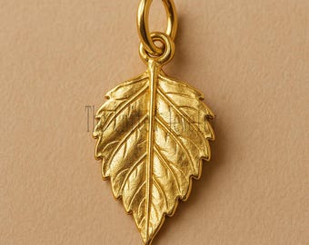 Sterling Silver Leaf Charm: Realistic Botanical Pendant, Nature Jewelry