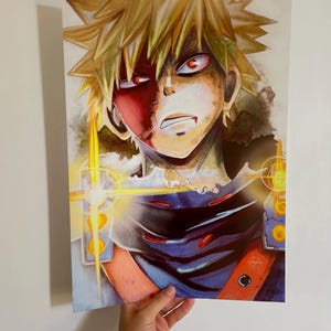 Illustration inspired by the manga My Hero Academia/Poster inspired by the character Bakugo Katsuki