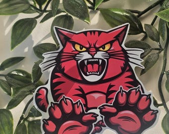 Gato Kung — Adesivo Holográfico Brilhante