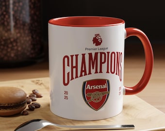 Arsenal PL Champions Accent keramische mok (325 ml), grappig cadeau voor voetbalfans