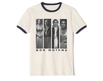 Vintage Black And White Mon Mothma Shirt, Genevieve O&#39;Reilly as Mon Mothma ringer T-shirt, Mon Mothma Tee, Mon Mothma t-shirts