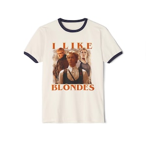Ik hou van blondines Crio Peeta Finnick Shirt, Tom Blyth Josh Hutcherson Sam Claflin ringer T-shirt, Josh Hutcherson Tee, Tom Blyth t-shirts