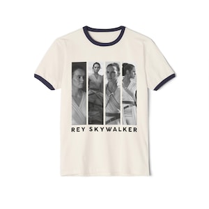 Vintage Black and White Rey Skywalker Shirt, Rey Skywalker ringer T-shirt, Daisy Ridley Tee, Daisy Ridley as Rey t-shirts
