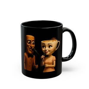 Tung tung tung sahur and ballerina cappuccino singing mug, Tung tung tung sahur mug, Italian Brainrot Black Mug (11oz, 15oz), Brainrot Mug