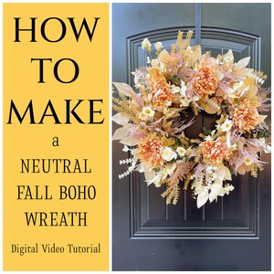 Wie man einen neutralen Herbst Boho Kranz macht, DIY moderner Herbstkranz, How To Video, Kranzherstellung Tutorial, DIY Herbst Grapevine
