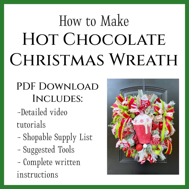 How to make a christmas wreath with deco mesh diy hot chocolate wreath