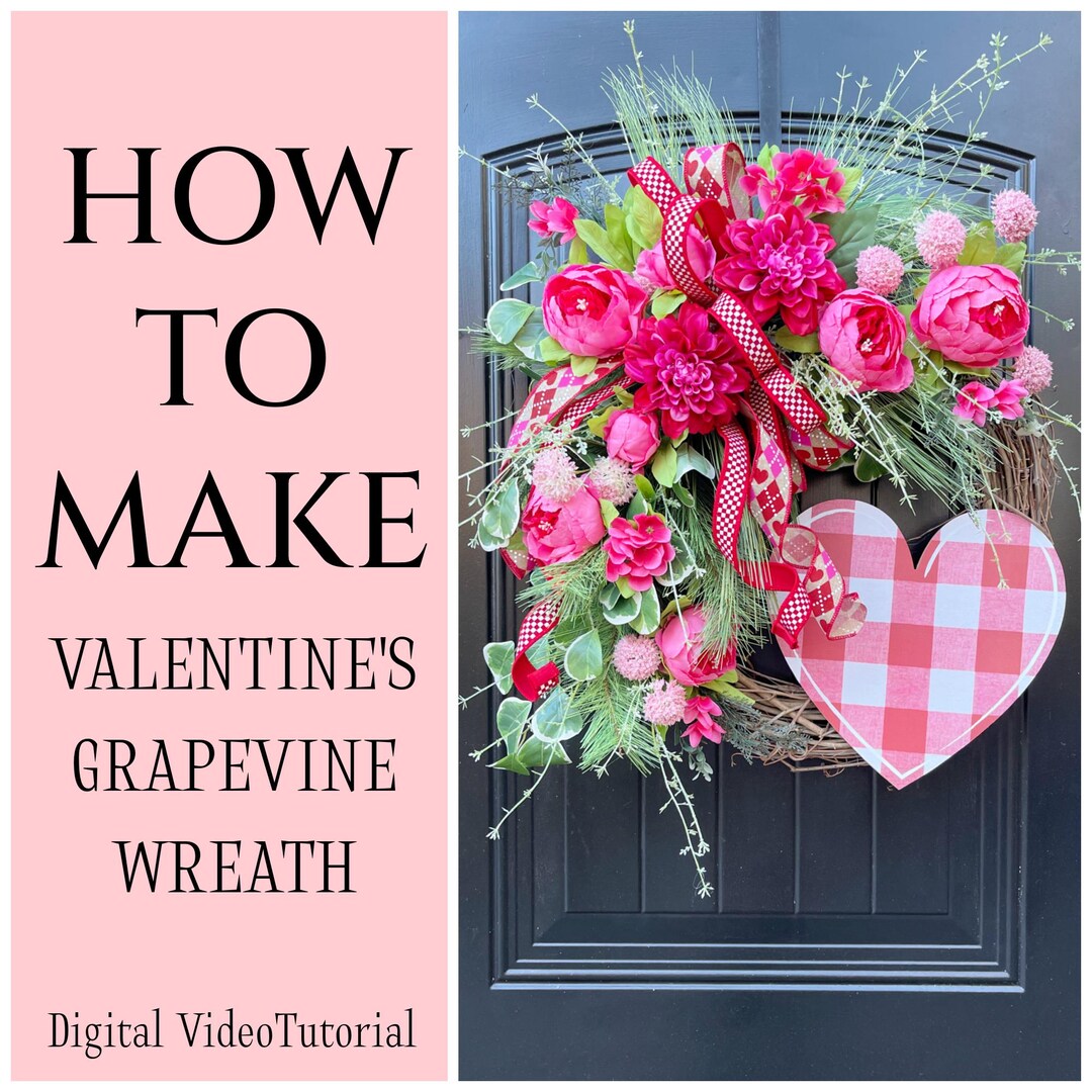 How to Make a Valentine Wreath, DIY Valentine Door Wreath, Wreath ...