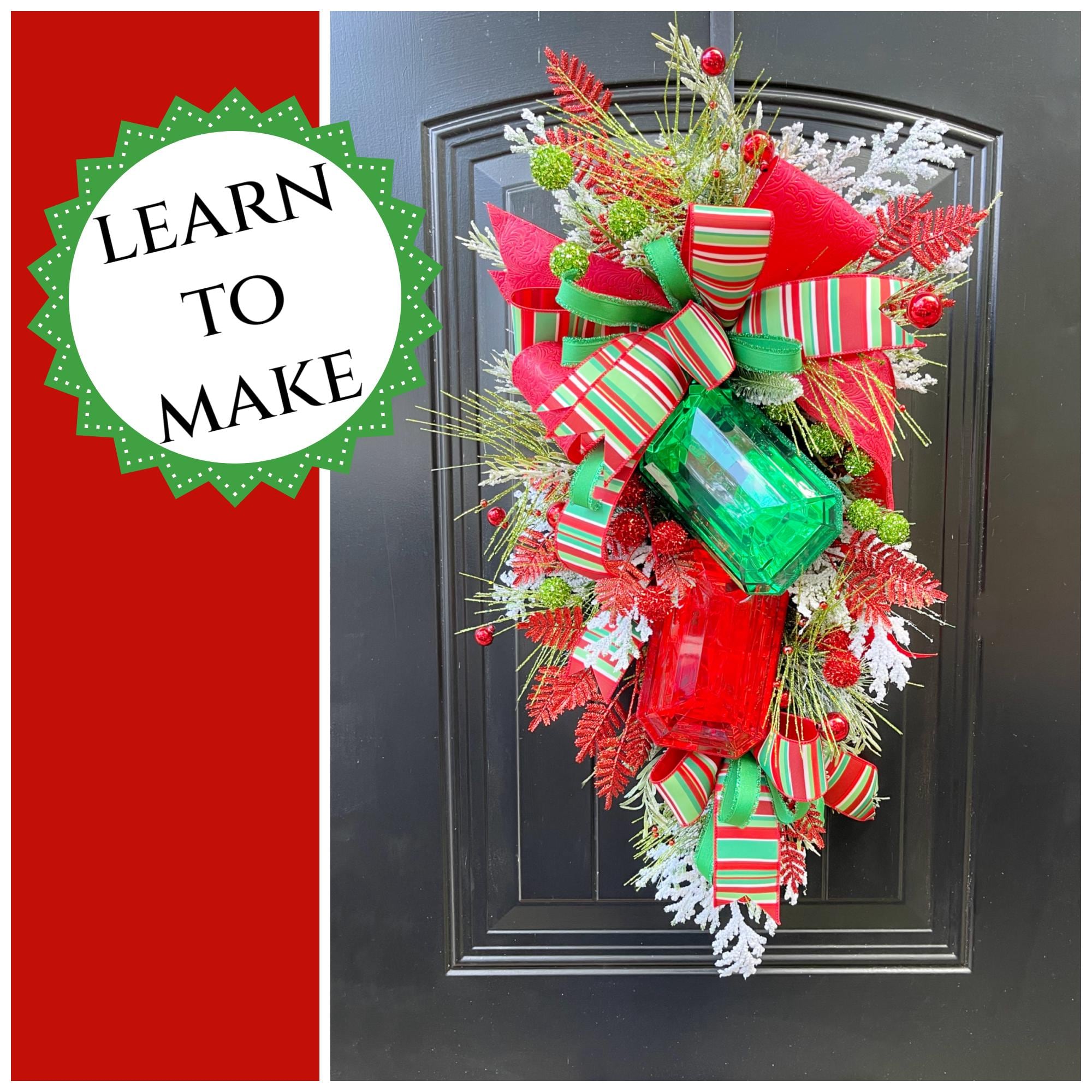 How to Make a Christmas Swag With Jewels, DIY Christmas Door Swag ...