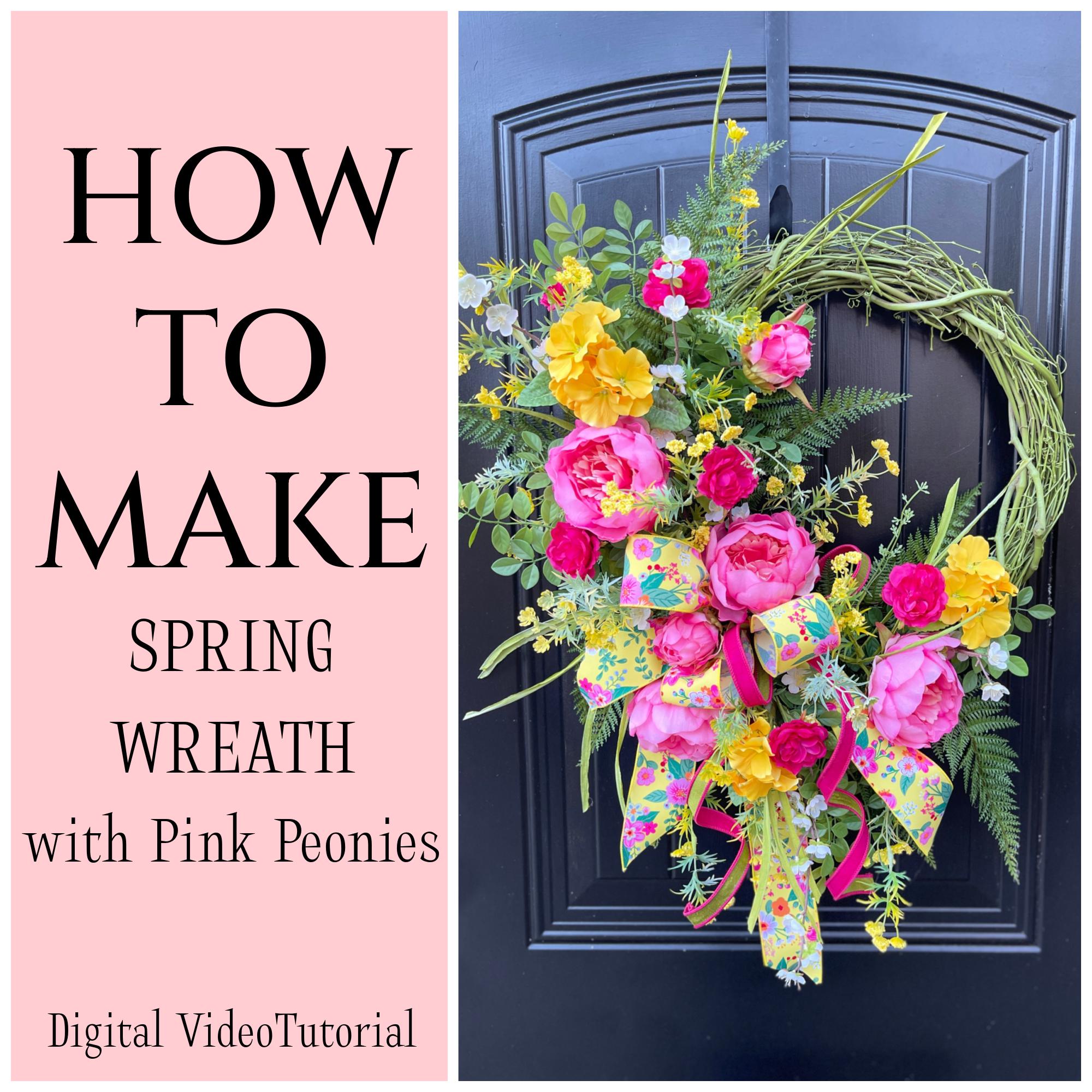 How to Make a Spring Wreath With Peonies, DIY Spring Door Wreath, How ...