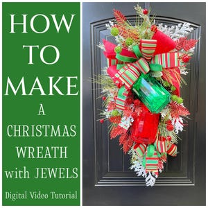 How to Make a Christmas Swag with Jewels, DIY Christmas Door Swag, Wreath Tutorial Video, DIY Chritmas Wreaths