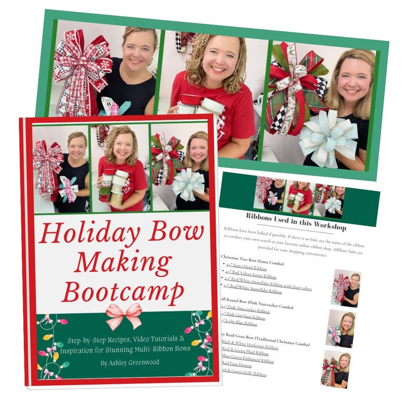 Holiday Bow Making Class, Digital Workshop With 6 Bow Tutorials ...