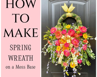 Comment faire une couronne de printemps avec de la mousse, guirlande de porte à ressort DIY, vidéo pratique, tutoriel de fabrication de couronne, vidéo de guirlande DIY