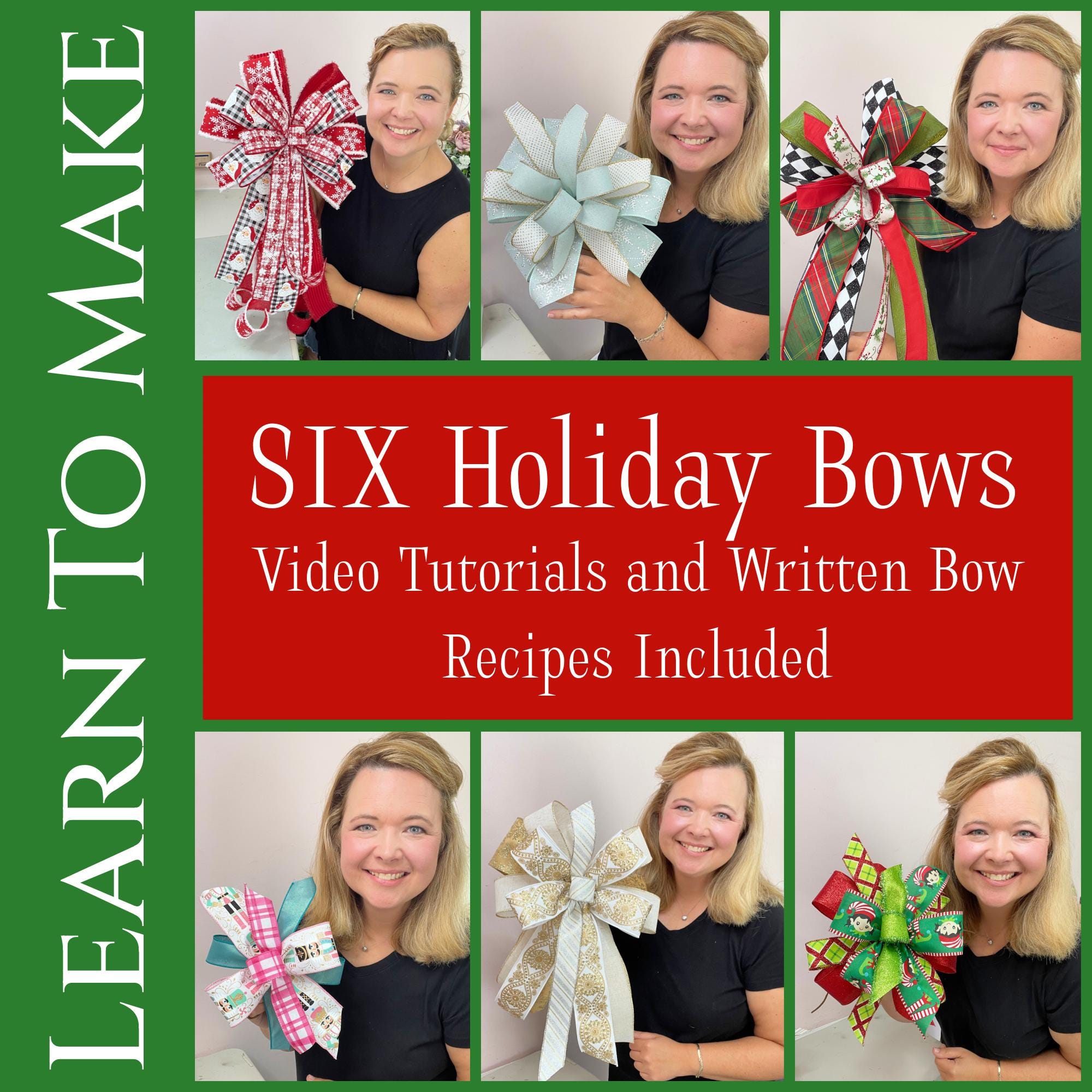 Fan Bow Tutorial Holiday Bow Making Class, Digital Workshop With 6 Bow Tutorials ...