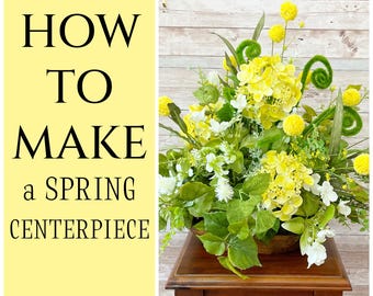 Comment faire une composition florale pour le printemps, pièce maîtresse de fleurs à faire soi-même pour une douche nuptiale, comment faire une vidéo, décoration printanière à faire soi-même