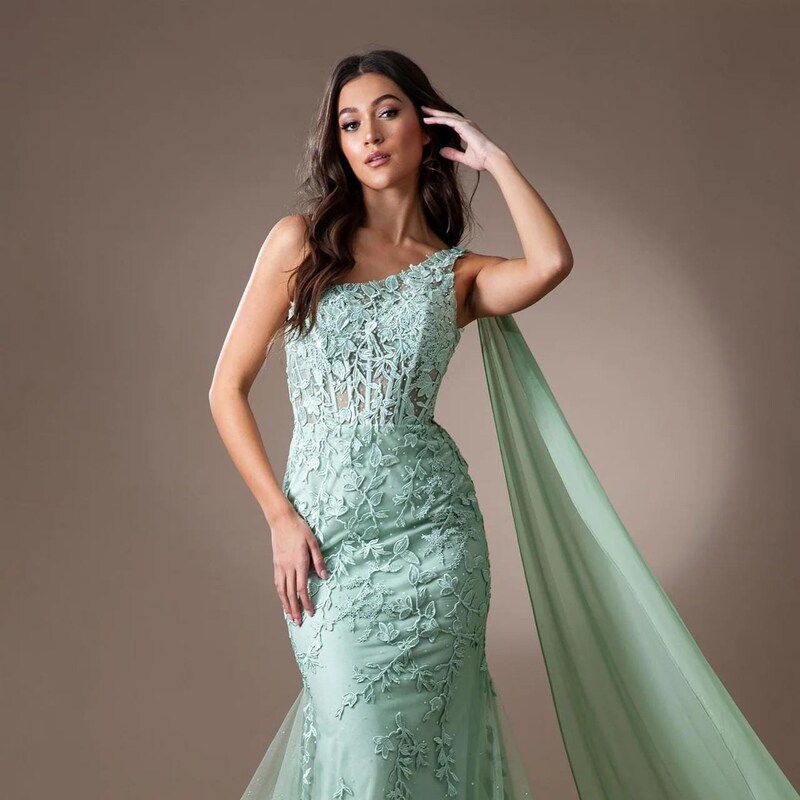Crystal Sheath Mini Prom Dress With Pleated - Mint Green