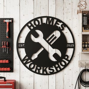 Custom Metal Shed Plaque,Personalized Tool Shed Sign,Laser-Engraved Metal Plaque,Garage Workshop Decor,Rustic Workshop Sign,Man Cave Sign