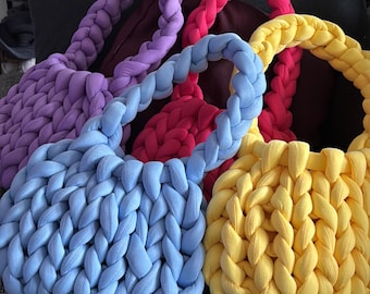 Grobstrick Chunky Tasche in verschiedenen Farben -Trendige Boho Tasche - Strick Schultertasche - handgemachte Tasche - Geschenk für sie